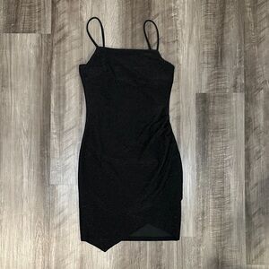 Forever 21 Body Con Black Sparkle Mini Dress - Small